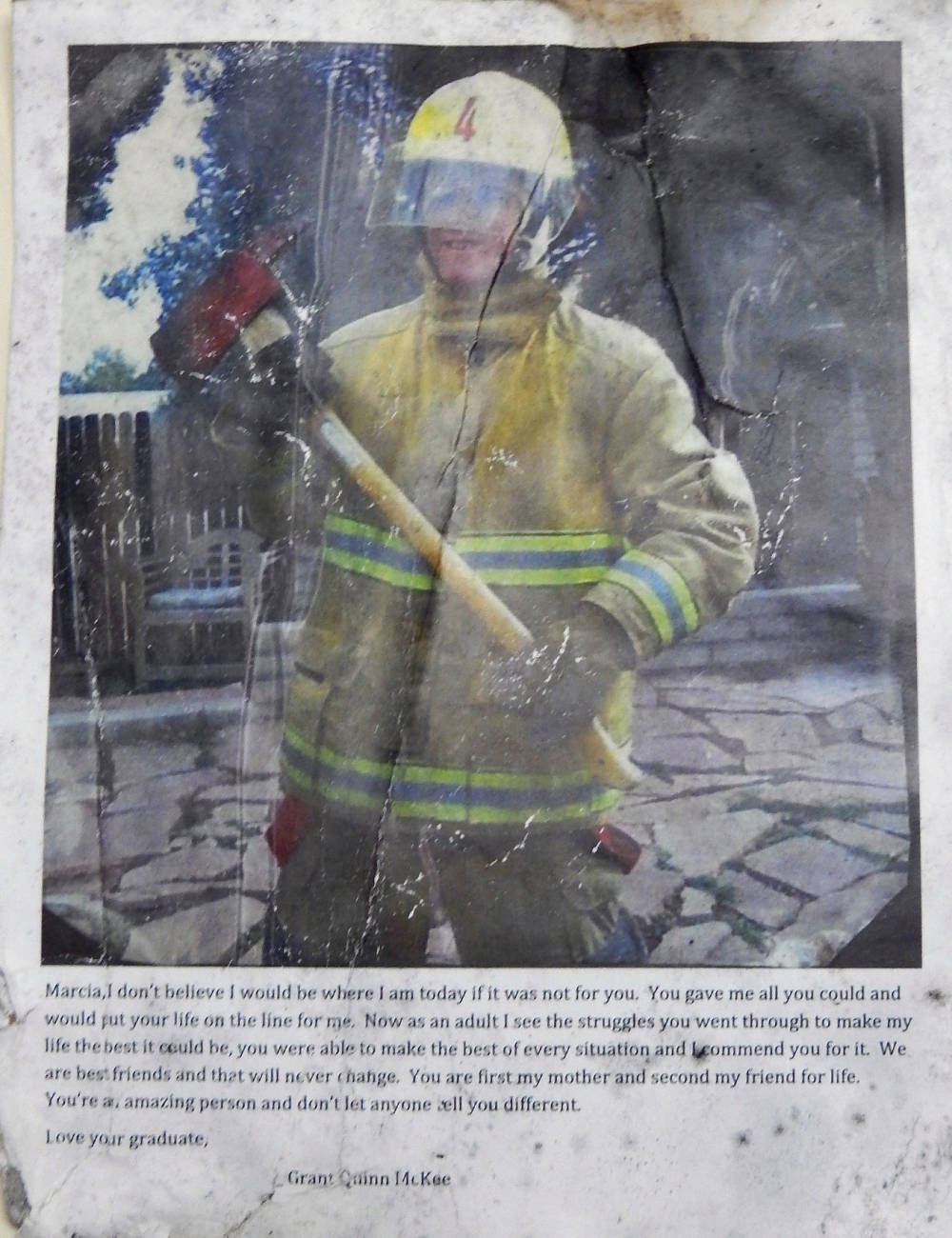 Photograph and Personal Message from Grant McKee